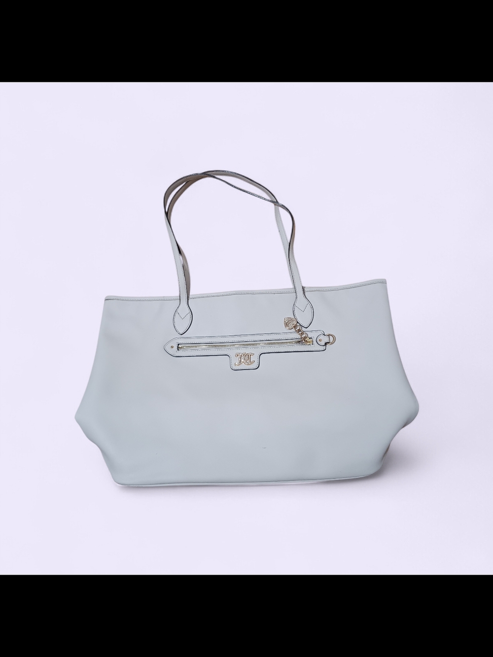 Juicy Couture White Leather Tote with Gold Hardware